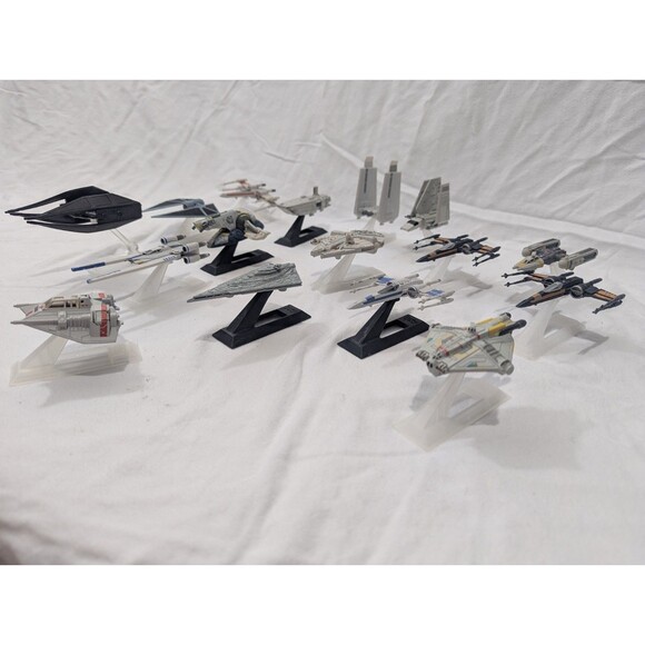 HUGE Lot of 16 Star Wars Metal Micro Machines Die-Cast Ships with Stands X-Wing - Picture 3 of 16